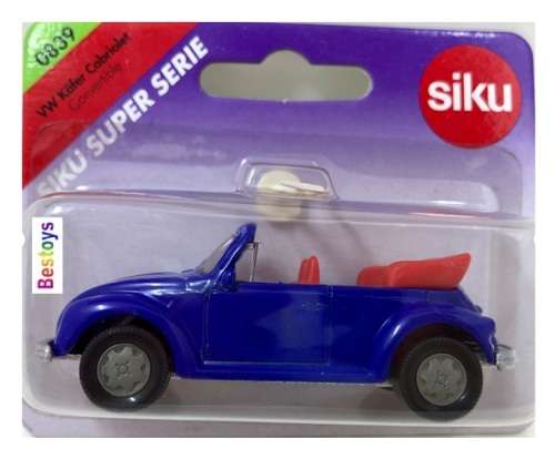 SIKU Diecast Model Car 0839 VW Volkswagen Beetle 1303 Convertible + roadsign accessory 1/55 scale