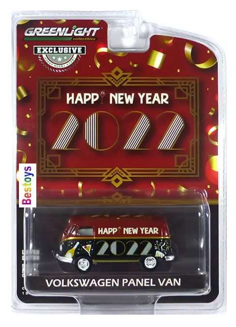 Greenlight Exclusive VW Volkswagen Kombi Panelvan "Happy New Year 2022"