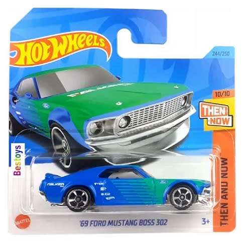 Hotwheels Hot Wheels Diecast Model Car 2023 244/250  Ford Mustang Boss 302 1969 `Falken` Then & Now