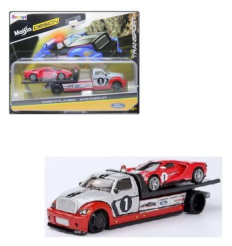 Maisto Elite Transport Flatbed Recovery Truck + Ford GT 2018 No 1 1/64 scale new