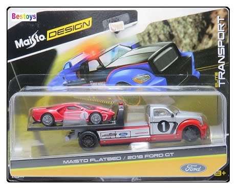 Maisto Elite Transport Flatbed Recovery Truck + Ford GT 2018 No 1 1/64 scale new