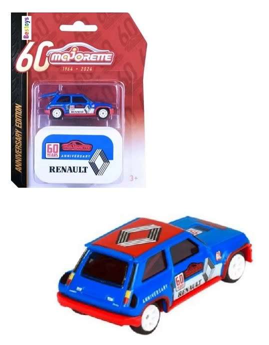Majorette Diecast Model Car Anniversary Edition Renault 5 Turbo + collector tin 1/64 scale