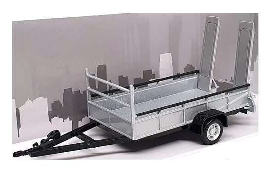 Cararama Hongwell Diecast Model Trailer single axle with ramps 1/43 scale