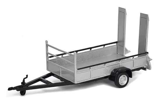 Cararama Hongwell Diecast Model Trailer single axle with ramps 1/43 scale