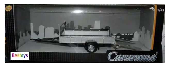 Cararama Hongwell Diecast Model Trailer single axle with ramps 1/43 scale