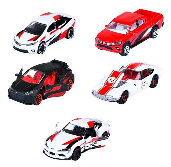 Majorette Set Toyota Racing 5 pk Hilux Yaris Corolla Supra 2000 GT