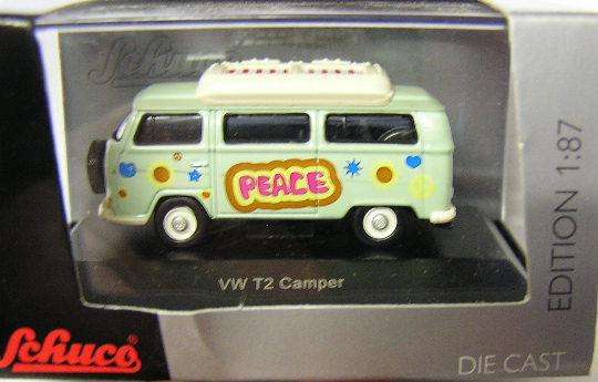 Schuco Car 25870 Volkswagen VW Kombi Bus T2 T 2 Camper "Peace" , HO 1/87 scale , new in box