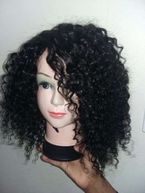 Brazillian virgin jerry curls 14inches WIG/8A
