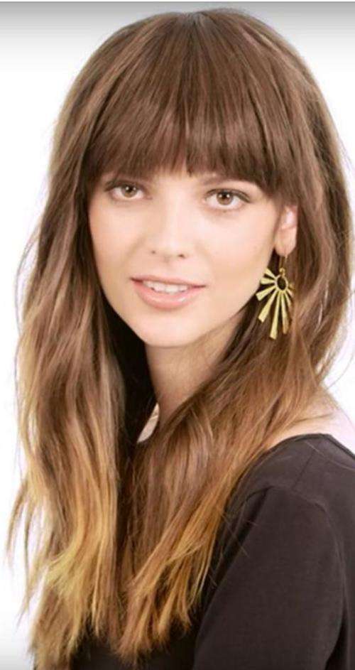 Brazilian human hair fringe bob wig-ombre