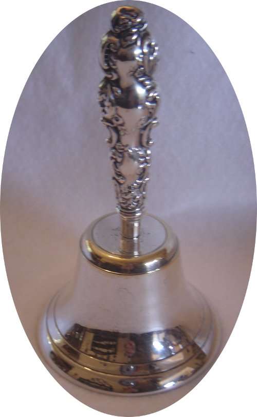 HALLMARKED SILVER & SILVER PLATED BELL - BIRMINGHAM 1974
