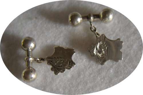 HALLMARKED SILVER CUFFLINKS - BIRMINGHAM 1910
