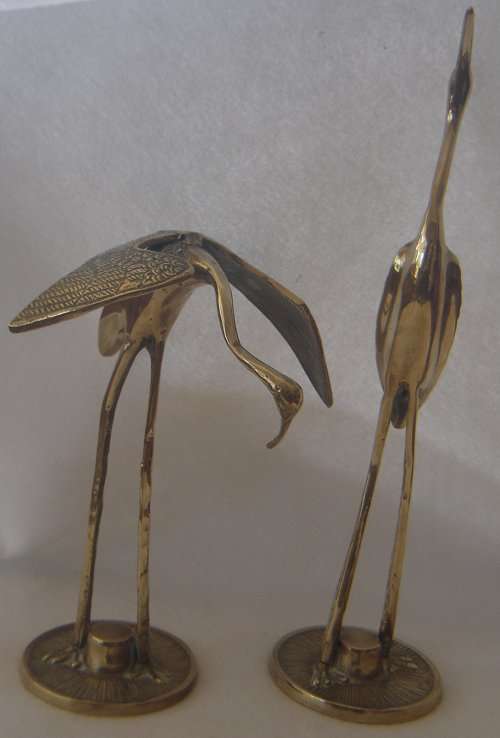 COLLECTABLE & DECORATIVE  BRASS CRANE ORNAMENTS