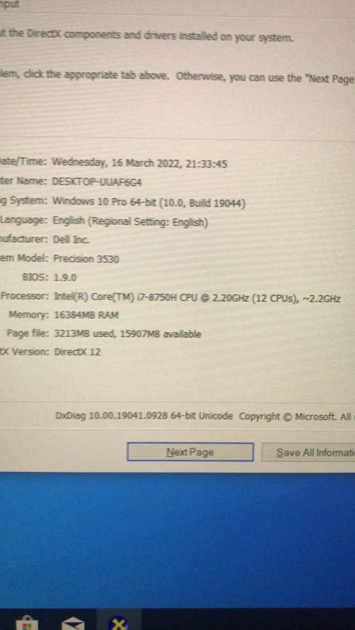 Dell Precision 3530 i7 8th Gen 16gb Ram 512gb Ssd - 4gb Graphics card In Excellent Working Condition