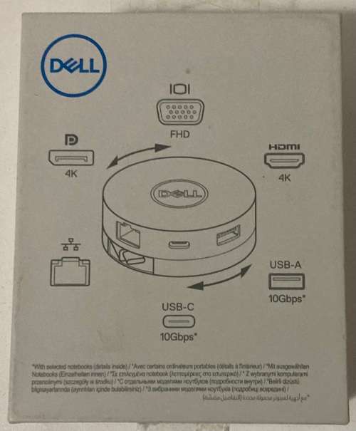 Dell Da300 6-in-1 Usb-c Adapter Black 4K - never used