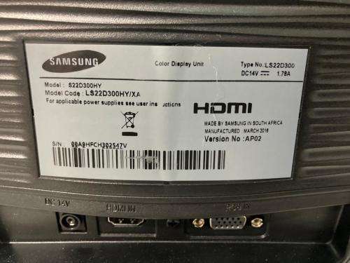 Samsung S22D300HY 21.5` Full HD LED Monitor-GOOD WORKING CONDITION
