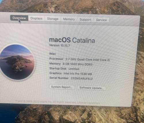 iMac Slim (21.5-inch, Late 2013) 2.7GHz Quad -Core Intel Core I5 8gb 1TB Hdd Magic Mouse & Keyboard