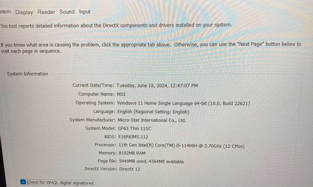 MSI GF63 Thin 11SC 15.6-inch FHD Laptop - Intel Core i5-11400H 512GB+180GB SSD 8GB RAM 4GB Graphics