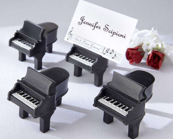 "Ain't Love Grand?" Piano Place Card Holders with Cards (Set of Four)