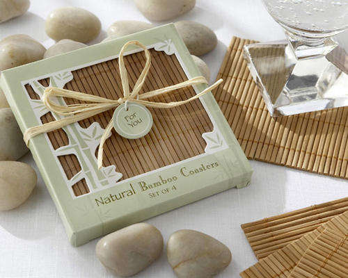 Natural Bamboo Eco-Friendly Coaster Favours (Four Coasters per Favour!)