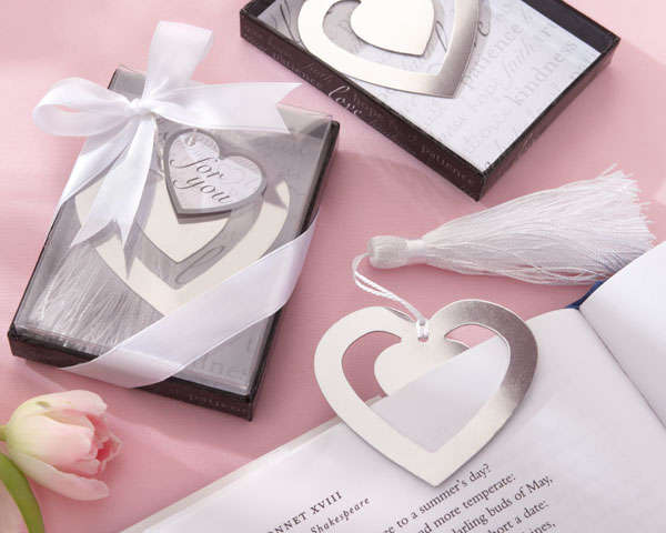 "Love Story" Silver-Finish Heart-Shaped Bookmark with Elegant Silk Tassel