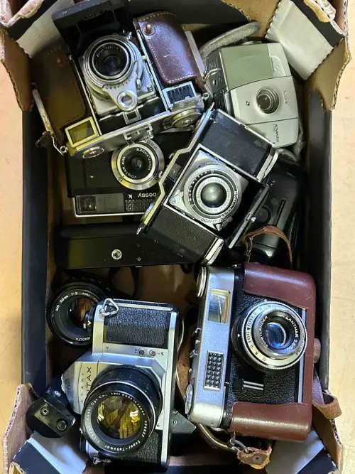 Vintage film camera lenses parts and accessories as is bargain box 5