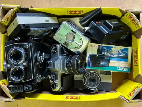 Vintage film camera lenses parts and accessories as is bargain box 9
