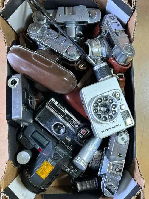 Vintage film camera lenses parts and accessories as is bargain box 14