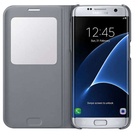 Samsung Original S7 S View Cover - Silver