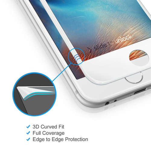 iPhone 6 3D Tempered Glass Screen Protector - White