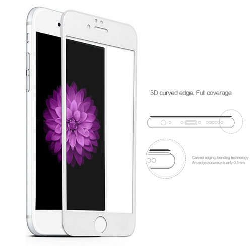 iPhone 6 3D Tempered Glass Screen Protector - White