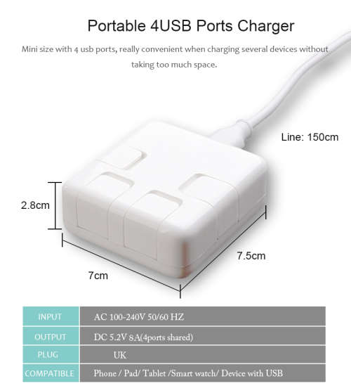 4 Port USB Multi-Charger