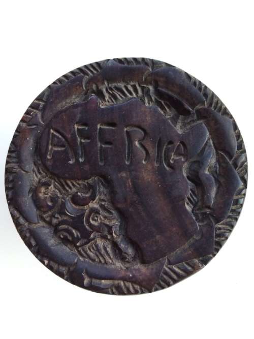 Coasters and Coaster holder from Africa, hand made. Hard wood.