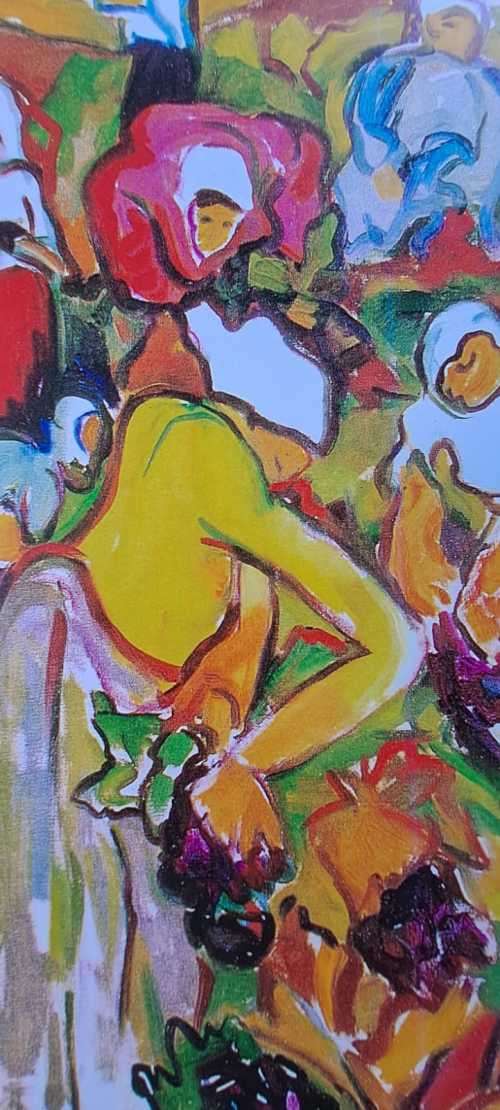 Stunning Irma Stern - gallery print on canvas - 4/5 -grape harvest (Please read description)