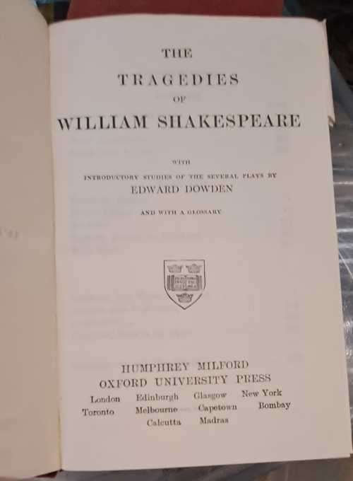 Shake Speare` comedies, poems and tragedies.
