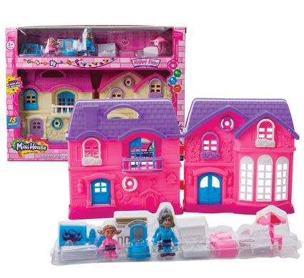 PLAY-SET DOLL HOUSE WITH ACCESSORIES 28x21cm
