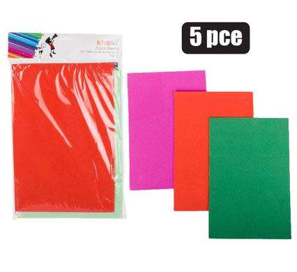 ART+CRAFT ACCESSORIES FOAM SHEETS 5PCE x 3packs