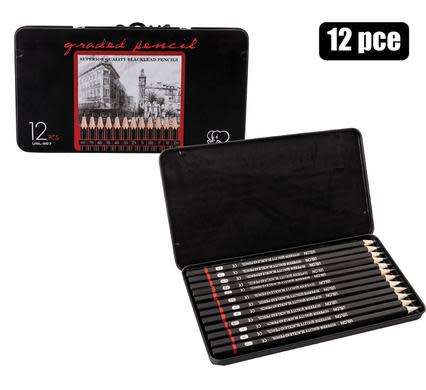 ART+CRAFT PENCILS GRADED SET 12 IN TIN