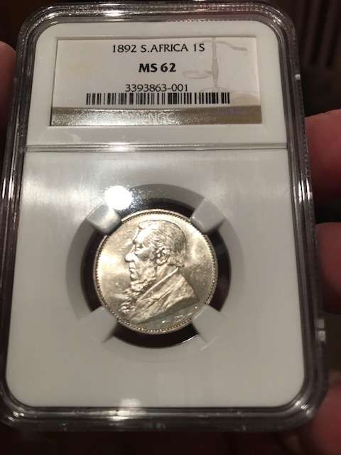 ######## ZAR 1892 1 Shilling NGC MS 62 - R1 Auction 7 Days only !! #########