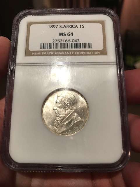 ######## ZAR 1897 1 Shilling NGC MS 64 - R1 Auction 7 Days only !! #########