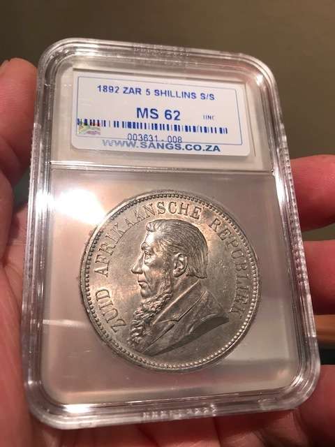 ######### 1892 S/S 5 Shilling SANGS MS 62 - R1 Auction !!! ###########