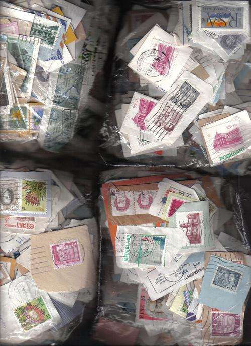 2800 to 3000 - STAMPS ON PAPER - 800 grams - S. A FRICAN+OTHER COUNTRIES - MAINLY 1970s to 1980s
