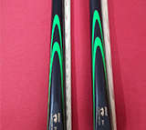 1 x 2 Pc SUPERIOR QUALITY - GREEN CONTRAST - ASH WOOD CUE - FOR BILLIARDS , SNOOKER & POOL