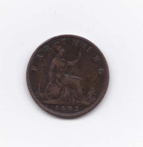 1 x 1882 GREAT BRITAIN  FARTHING - SCARCE IN HIGHER GRADES -136 YEARS OLD - PLEASE CHECK SCANS