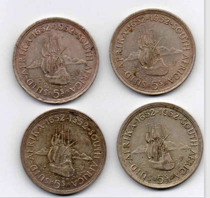 4 x S A U 1952 Crowns - Unused - Top Grade - 0.500 Silver - 1 Lot