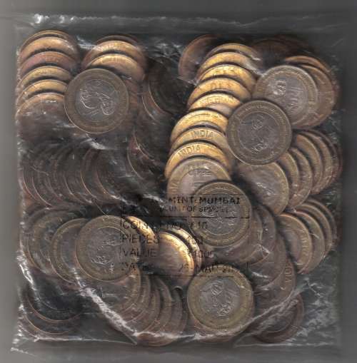 2 x GANDHI COINS (SCARCE) + 10 X GANDHI 20 Rs NOTES - 12 items - ALL UNCIRCULATED - 1 LOT