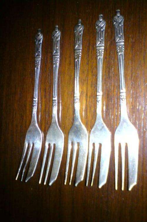 5 EPNS Apostle Cake Forks