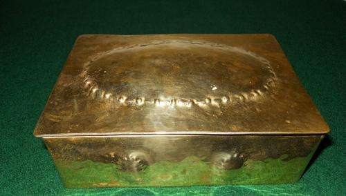 Lovely Hand Beaten Brass Trinket/Card Box