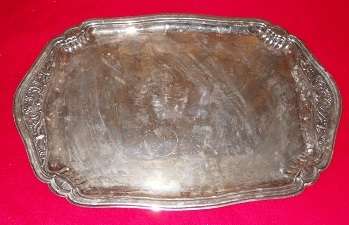 Unusual Silver Plated Tray ~ 55 x 36.5cm