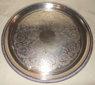 Round Silver Plated Tray - Dia 38cm