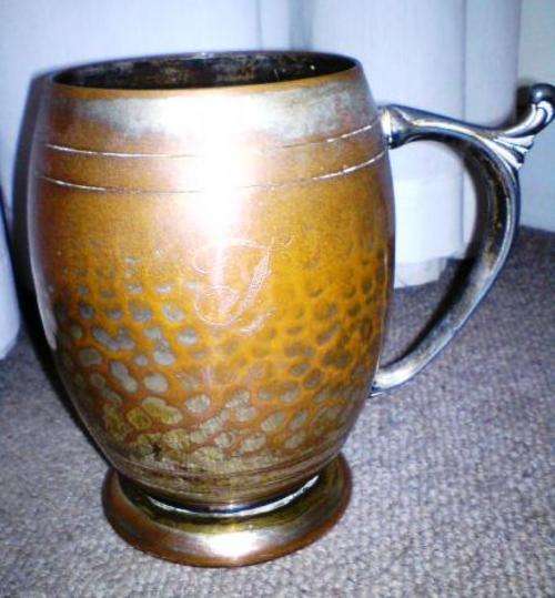 Old plated Mug - Ht 14cm